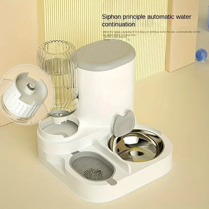 Automatic Cat Feeder and Water Dispenser Non-Electric Easy-Clean Large Capacity Pet Feeding Station for Cats and Small Dogs