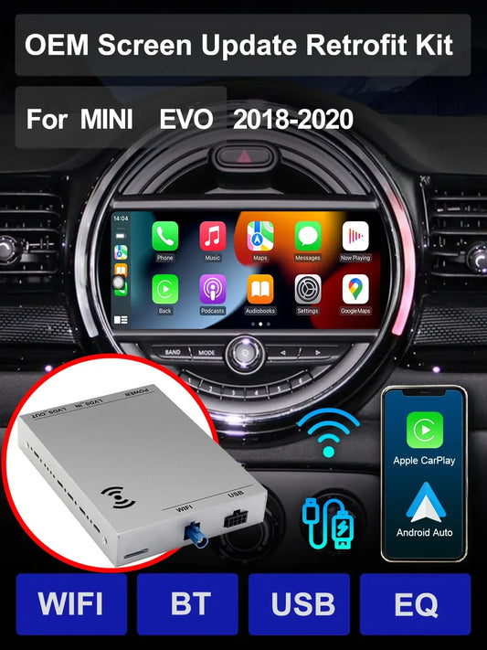 Wireless Carplay For MINI Cooper JWC R55 R56 R57 F55 F56 F57 Countryman F60 R60 Peaceman R61 CCC CIC NBT Android Auto Module Box