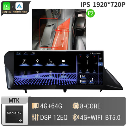 10.25" Android 14 For LEXUS RX350 RX450h RX300 RX270 RX350L 2009-2014 Car Radio Multimedia BT CarPlay Touch Screen
