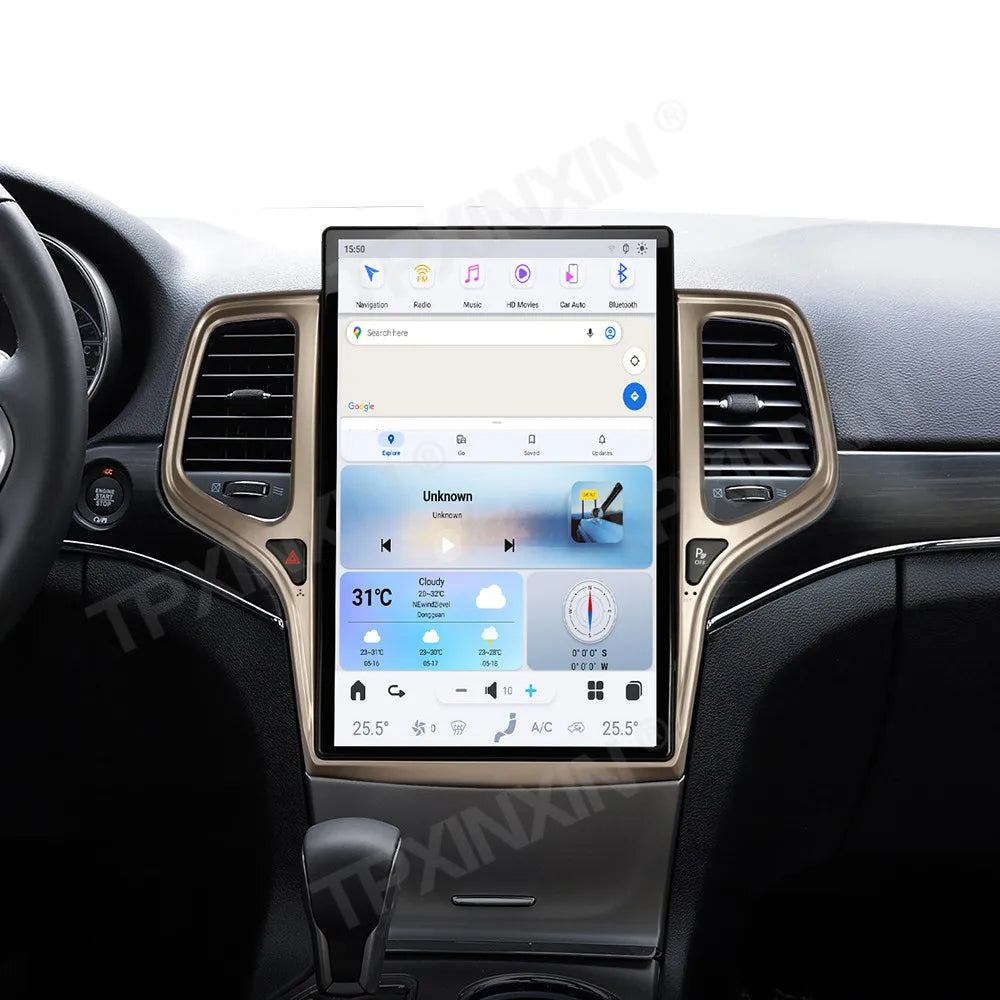 14.4 Inch Screen Qualcomm Android Auto Screen Player Head Unit For Jeep Grand Cherokee 2014~2024 GPS Navigation Radio Receiver