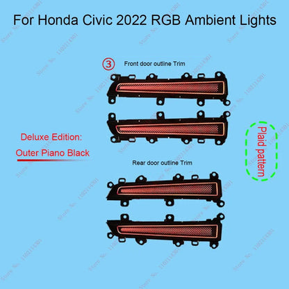 Led Atmosphere Light For 2022 Honda 11th generation Civic luminous active ambient light original 1:1 mold 64 color Key Controls