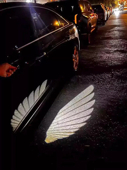 2pcs Car Side Rearview Mirror Welcome Lights Angel Wing Dynamic Projection Lamp Projection Lamp Cool For All Brands All Models