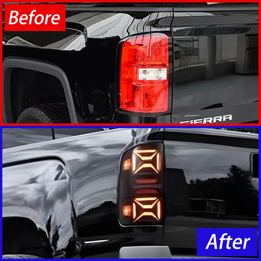Car Taillights Assembly For GMC Sierra 2014-2018 LED Auto Back Lamps Upgrade Highlight Flashing Signal Light Tools Accessories