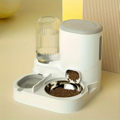 Automatic Cat Feeder and Water Dispenser Non-Electric Easy-Clean Large Capacity Pet Feeding Station for Cats and Small Dogs