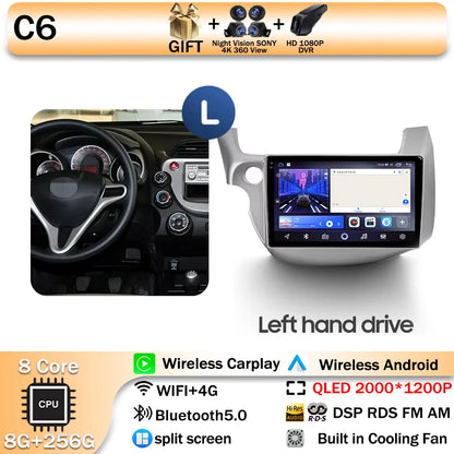 Android 14 For HONDA FIT JAZZ 2008 2009 2010 2011 2012 2013 Car Stereo Radio Multimedia Wireless Carplay Android Auto GPS 4G BT