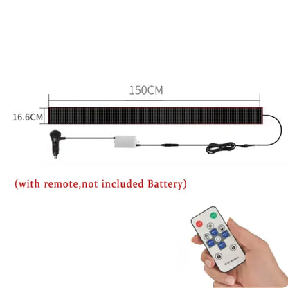 2 in 1 Truck Car Devil Eye LED Pixel Panel Light Remote Control Soft Foldable Lighting Scrolling For Board Windshield 12V 24V
