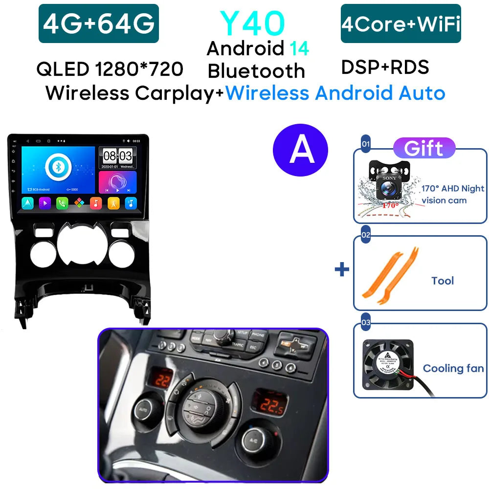 Car Radio Android 14 For Peugeot 3008 5008 2009-2016 LHD Navigation GPS Android Stereo Multimedia Player Screen No 2din 4G Wifi