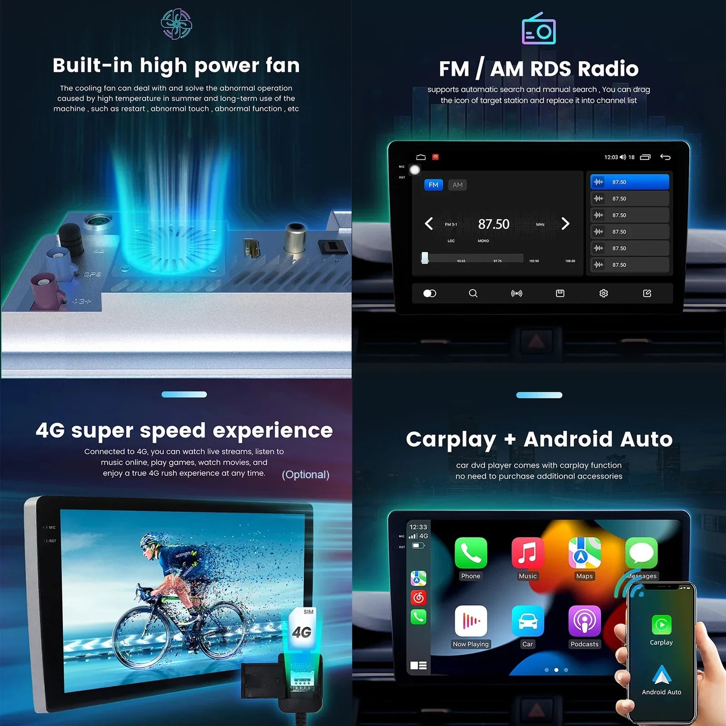 Android 15 Car Radio Stereo QLED Screen For Ford Ranger 2015 2016 2017 2018 2019 2020 GPS Multimedia Carplay Autoradio Head unit