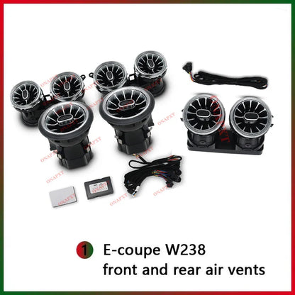64 Colors For Mercedes Benz W213 E-Class Coupe For AMG E43 E53 LED Air Vents Nozzle 3D Rotating Tweeter Speaker Ambient Light