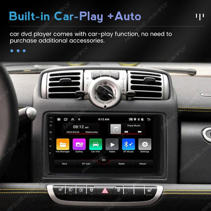MEKEDE Android 13 AUTO Bilradio Stereo 2Din for Mercedes Benz Smart Fortwo 451 2006-2009 CarPlay WIFI Multimedia Video Player BT