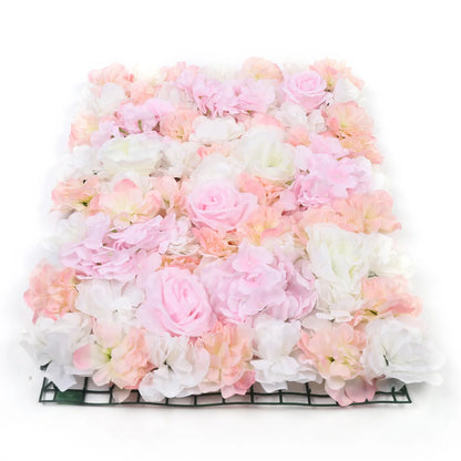 Romantic Silk Flower Wall Panel for Wedding and Event Decor, 60x40cm, Easy to Mount, Ideal for Backgrounds, Candy Walls, and