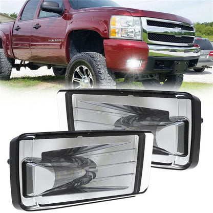 Fit for CHEVY TAHOE 2007-2017 GMC YUKON 2015-2016  Black Sliver Lights LED Fog Lights W/ 5202 Bulbs Fog Lamps Assembly