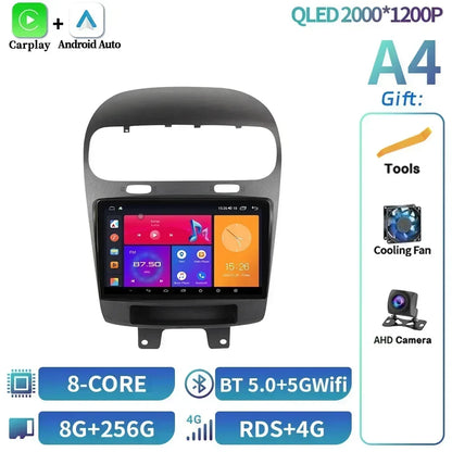 For Dodge Journey Fiat Leap Freemont 2011-2020 Car Radio Multimedia Navigation Wireless BT Carplay Touch Screen Head Unit Stereo