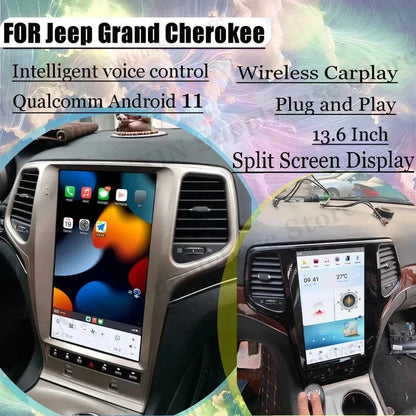 14.4 Inch Screen Qualcomm Android Auto Screen Player Head Unit For Jeep Grand Cherokee 2014~2024 GPS Navigation Radio Receiver