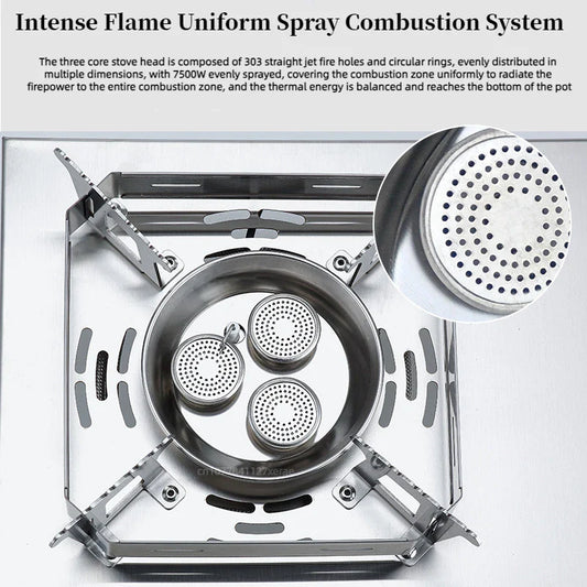 Outdoor stove IGT table gas stove, portable folding stove, multifunctional high-power high flame stove for camping and travel