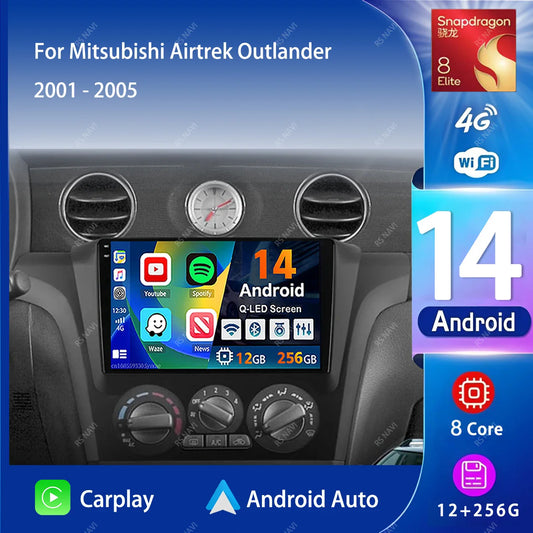 Android 14 Carplay Auto Car Radio Multimedia Player For Mitsubishi Airtrek Outlander 2001-2005 2din Autoradio Stereo Head Unit
