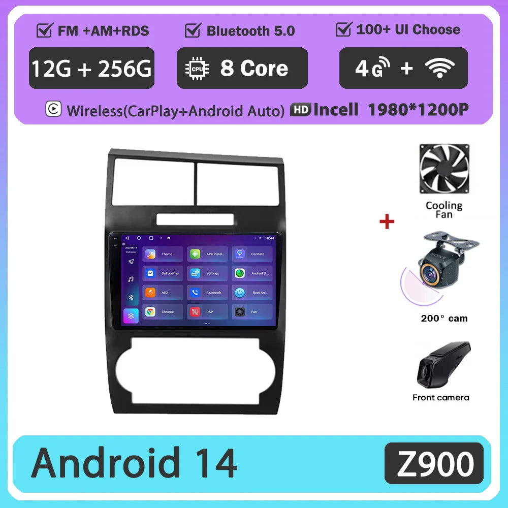 Android 14 For Dodge Charger LX 2005 - 2010 For Dodge Magnum 2 2003 - 2007 Car Radio Multimedia Video Player Navigation stereo