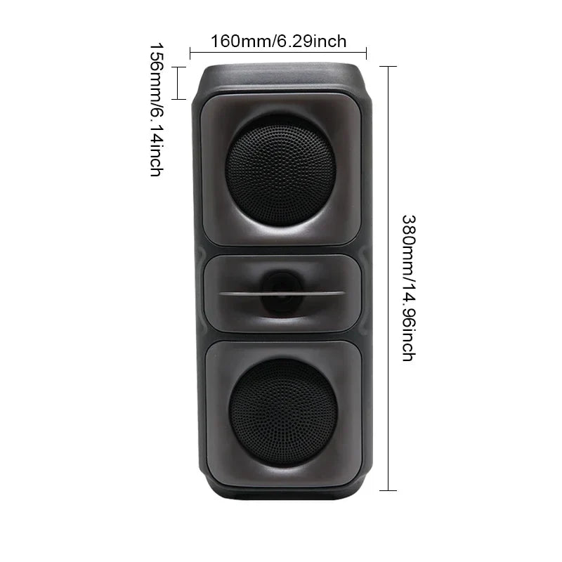 Wireless Column Big Power Stereo Portable Bluetooth Speaker Subwoofer Bass Party Speakers with Microphone Family Karaoke USB