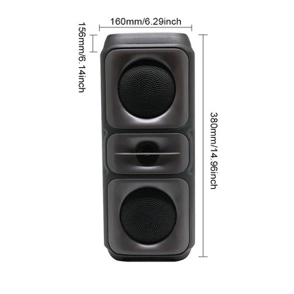 Wireless Column Big Power Stereo Portable Bluetooth Speaker Subwoofer Bass Party Speakers with Microphone Family Karaoke USB