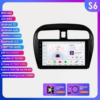 Hizpo Carplay 4G 360 Camera Android Car Radio for Mitsubishi Mirage 2012-2023 Space Star Dodge Attitude Video GPS 2din Autoradio