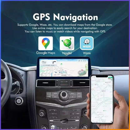12.1inch Android 13 Screen Radio For Nissan Patrol Y61 Y62 Infiniti QX80 QX56 GPS Carplay Navigation Car Multimedia Video Player
