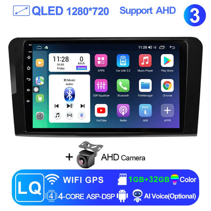 LEHX L6Pro 2 DIN Android 14 Car Radio For Mercedes Benz ML GL aW164 ML350 ML500 GL320 X164 ML280 GL350 GL450 Carplay Auto Audio