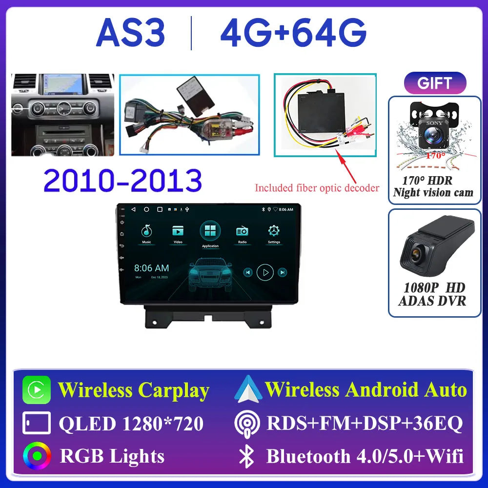 Car Radio Carplay For Land Rover Range Sport 2005 2006 2007 2008 2009  Multimedia Player GPS Navigation Android Auto 5G Wifi