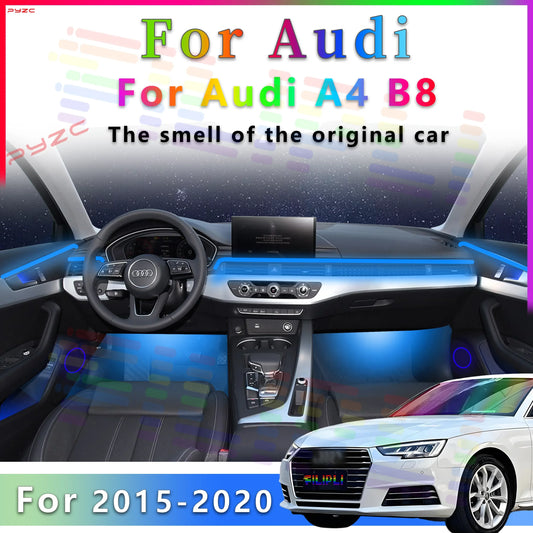 For Audi A4 B8 2015-2020 Decoration Atmosphere Lamp 64/128Colors RGB Symphony Car Ambient Light Interior Acrylic Guide LED Strip