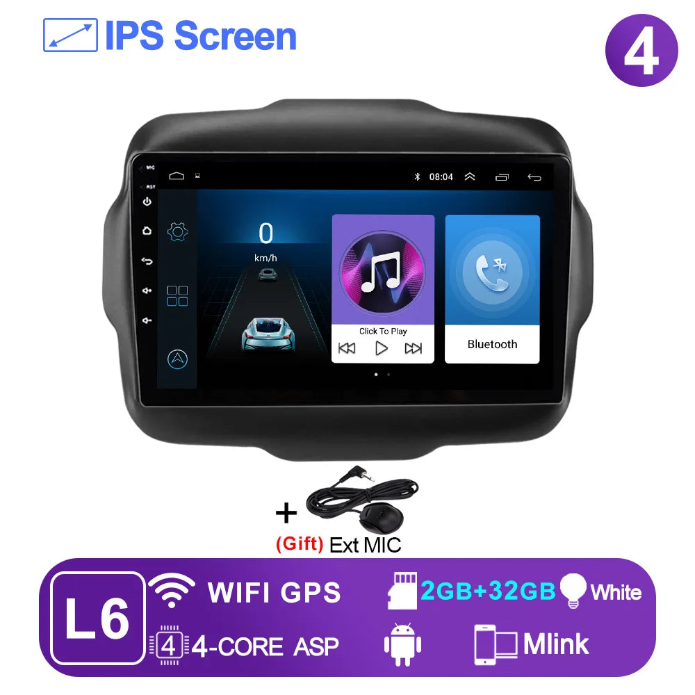 LEHX L6Pro 4G LTE DSP Car Radio Android Auto Video Multimedia Player For Jeep Renegade 2016-2020 Carplay 2din dvd Autoradio  gps
