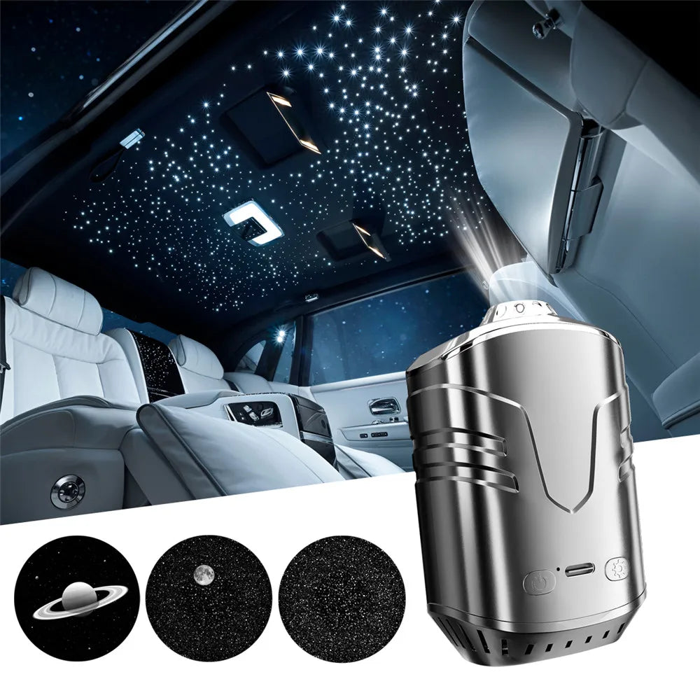 Car Air Freshener Starry Sky Top With Multi-Function Aromatherapy LED Ambient Light Essential Freshener Diffuser Accessories