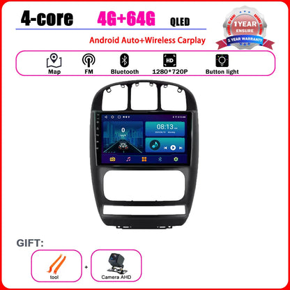 Car Radio Multimedia Player Android 14 System for Dodge Caravan 4 For Chrysler Grand Voyager RS 2000 - 2012 GPS Navi WiFi BT