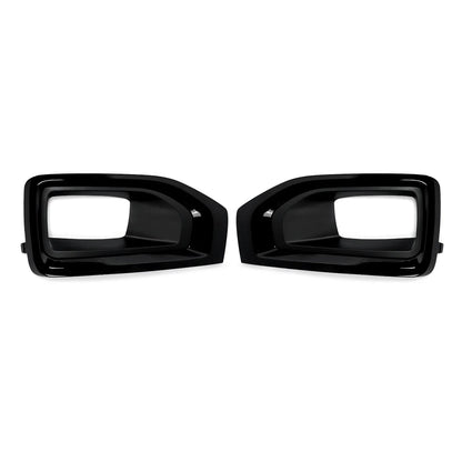 Pair Glossy Black Fog Lights Frame Shell Replace For 2015-2020 GMC Yukon / Yukon XL Fog Lights Bezel Cover Trim Chrome Auto Part