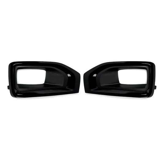 Pair Glossy Black Fog Lights Frame Shell Replace For 2015-2020 GMC Yukon / Yukon XL Fog Lights Bezel Cover Trim Chrome Auto Part