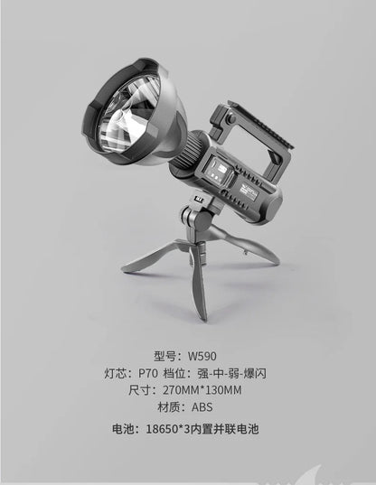 NEW P90 Portable Powerful LED Flashlight Handheld Searchlight USB Rechargeable Spotlight Waterproof Torch Work Light Outdoor power tools