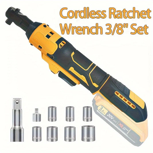 Fit For Dewalt 20V Battery Electric Ratchet Wrench 220N.M Cordless driver 3/8 Inch Removal Screw Nut With LED Repair Power Tools power tools