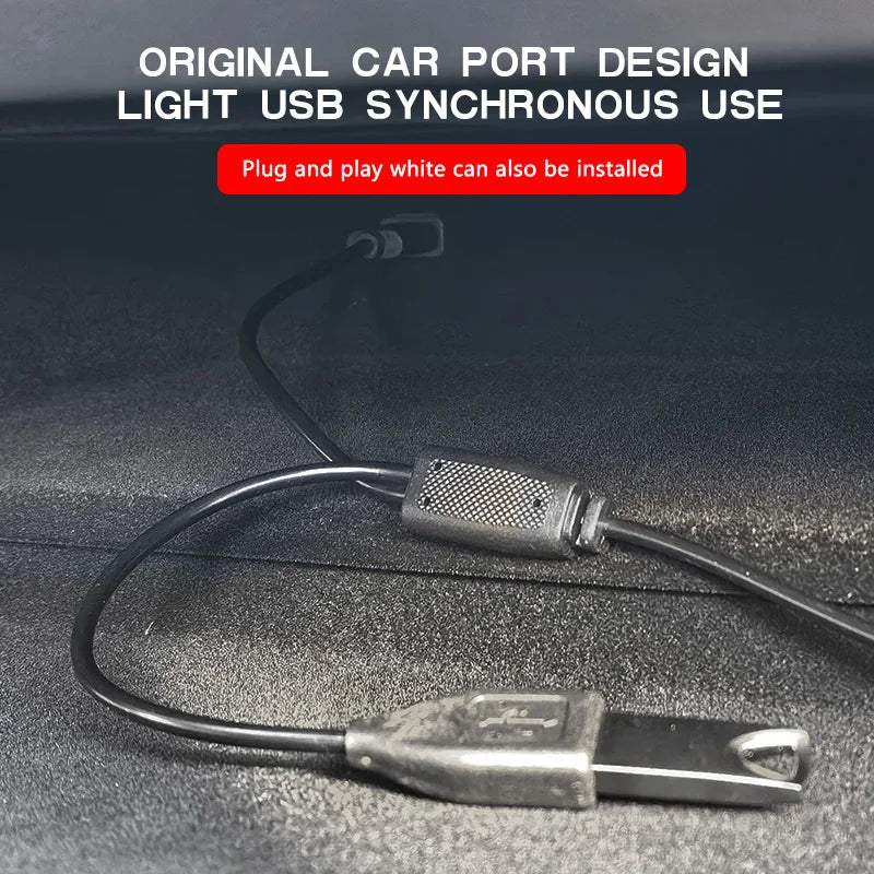 Center Console Dashboard Wireless Charging Light For Tesla Model 3 Y 64Colors RGB Neon LED Ambient Lamp USB Power APP Controller
