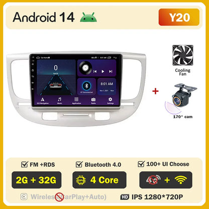 Android 2 din For Kia RIO 2 2005 - 2011 Car Radio Multimedia GPS Navigation Player Auto NO 2din DVD Screen Carplay Stereo WIFI