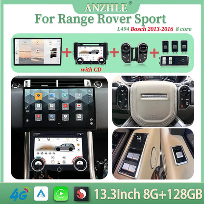13"For Range Rover Sport L494 Android 13 Multimedia Player Car GPS Radio Wireless Carplay And Android Auto Original Car OEM Menu