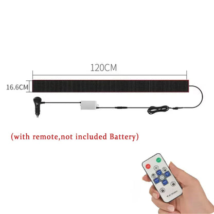 2 in 1 Truck Car Devil Eye LED Pixel Panel Light Remote Control Soft Foldable Lighting Scrolling For Board Windshield 12V 24V