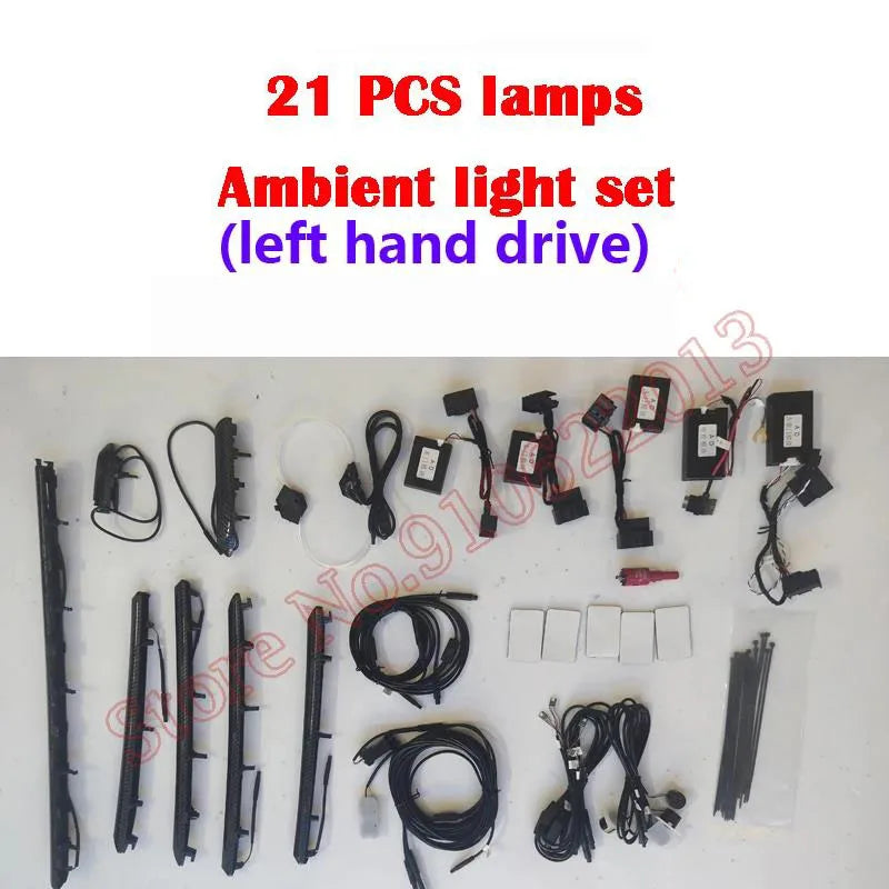 LHD RHD For Audi A3 RS3 S3 2013-2024 MMI APP Nozzle Air Vent Decorative LED Strip Lamp Door Dashboard Footwell Ambient Light