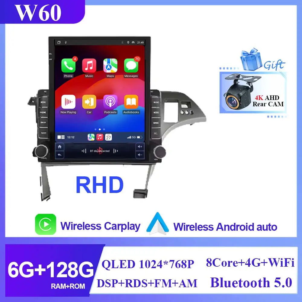 Car For Toyota Prius 3 XW30 2009 - 2015 RHD Android Auto Radio Stereo Head Unit Multimedia Player Navigation Carplay No 2din DVD
