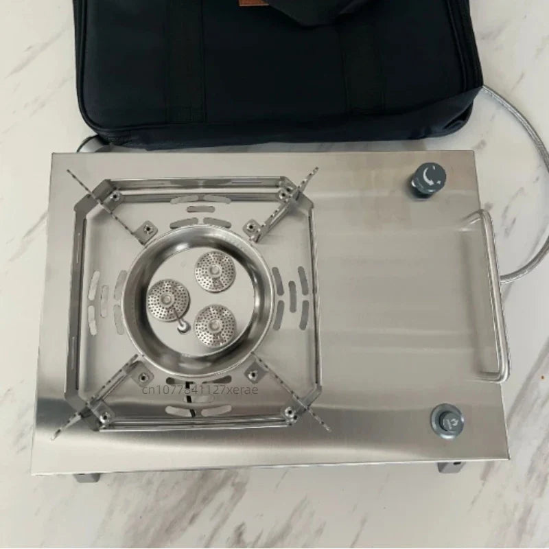 Outdoor stove IGT table gas stove, portable folding stove, multifunctional high-power high flame stove for camping and travel