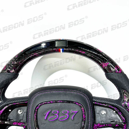 Upgrade Custom Carbon Fiber Steering Wheel for Dodge Challenger/Charger SRT HELLCAT 2012-2020 Car Purple Forged Carbon
