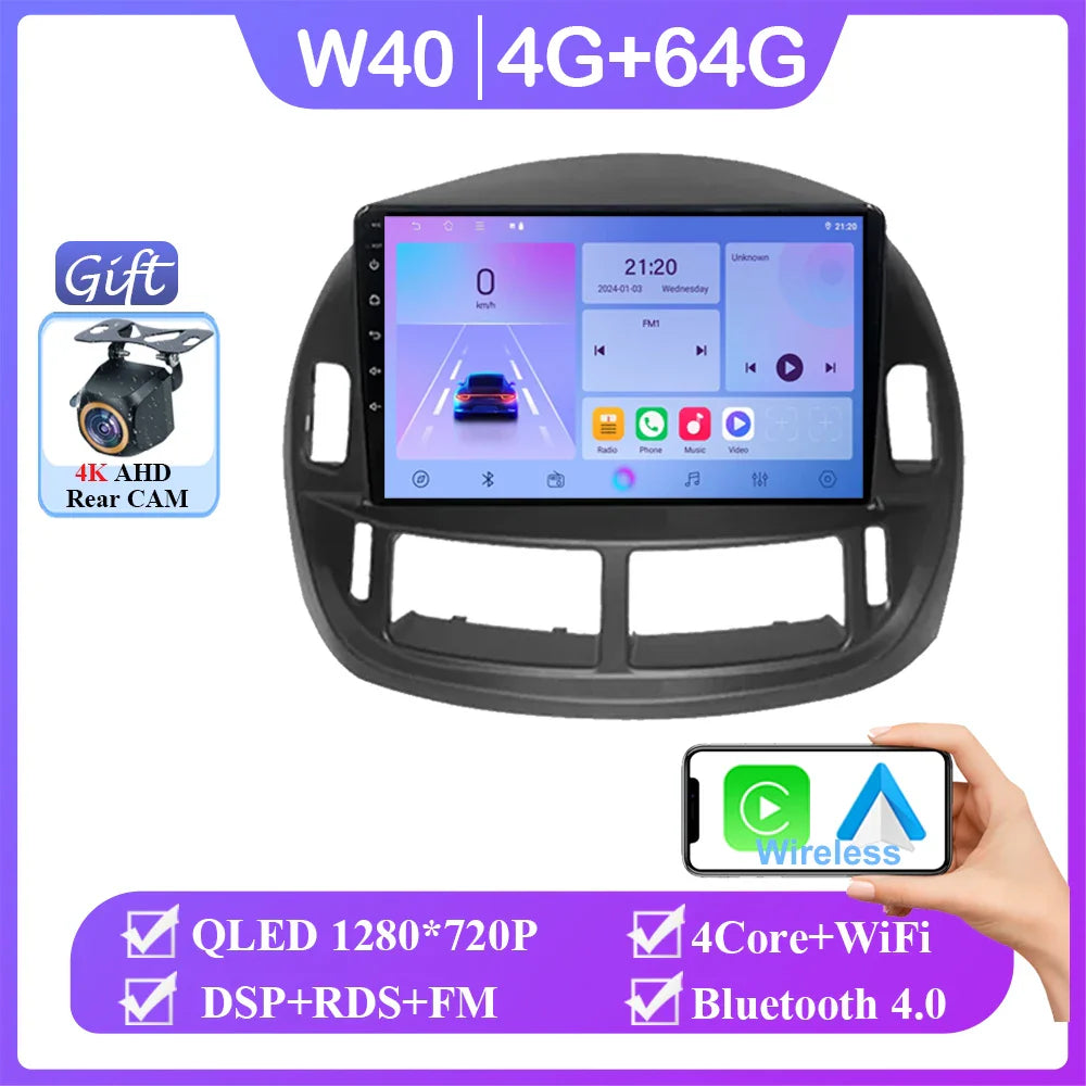 Android 14 Car For Toyota Previa ESTIMA ACR30 Tarago 2002-2006 QLED Stereo Radio Multimedia Player Head Unit GPS 4G BT Carplay