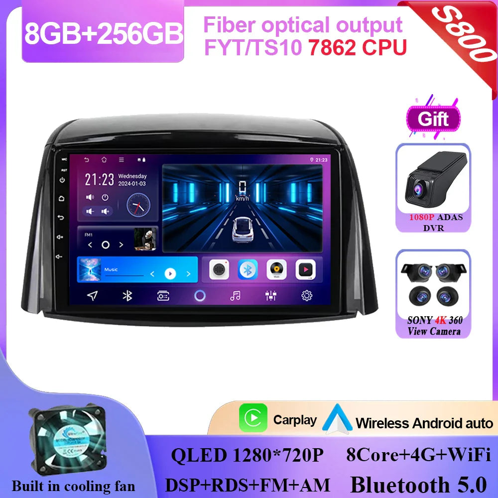 For Renault Koleos 2008 - 2016 Android Car Stereo Unit Multimedia Radio Video Player GPS Wireless Carplay Android Auto No 2din