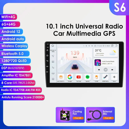 Hizpo Universal Car Radio 2Din 9" 10" 10.33" Android Auto Multimedia GPS CarPlay For Toyota Volkswagen Hyundai Kia Nissan Honda