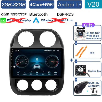 Car Android 14 For Jeep Compass Patriot 2010 - 2017 Auto Radio Multimedia Player Autoradio Stereo GPS Navigation Carplay No 2din