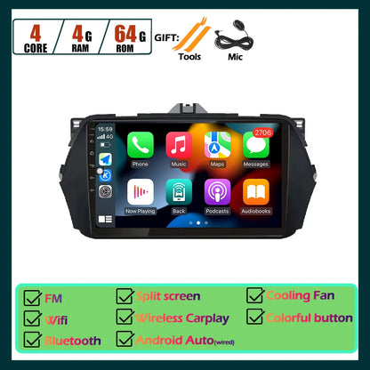 Android OS Car Radio Touch Screen For Suzuki Alivio Ciaz 2014 2015 - 2019 Multimedia Player Navigation GPS Carplay Tools 8Core