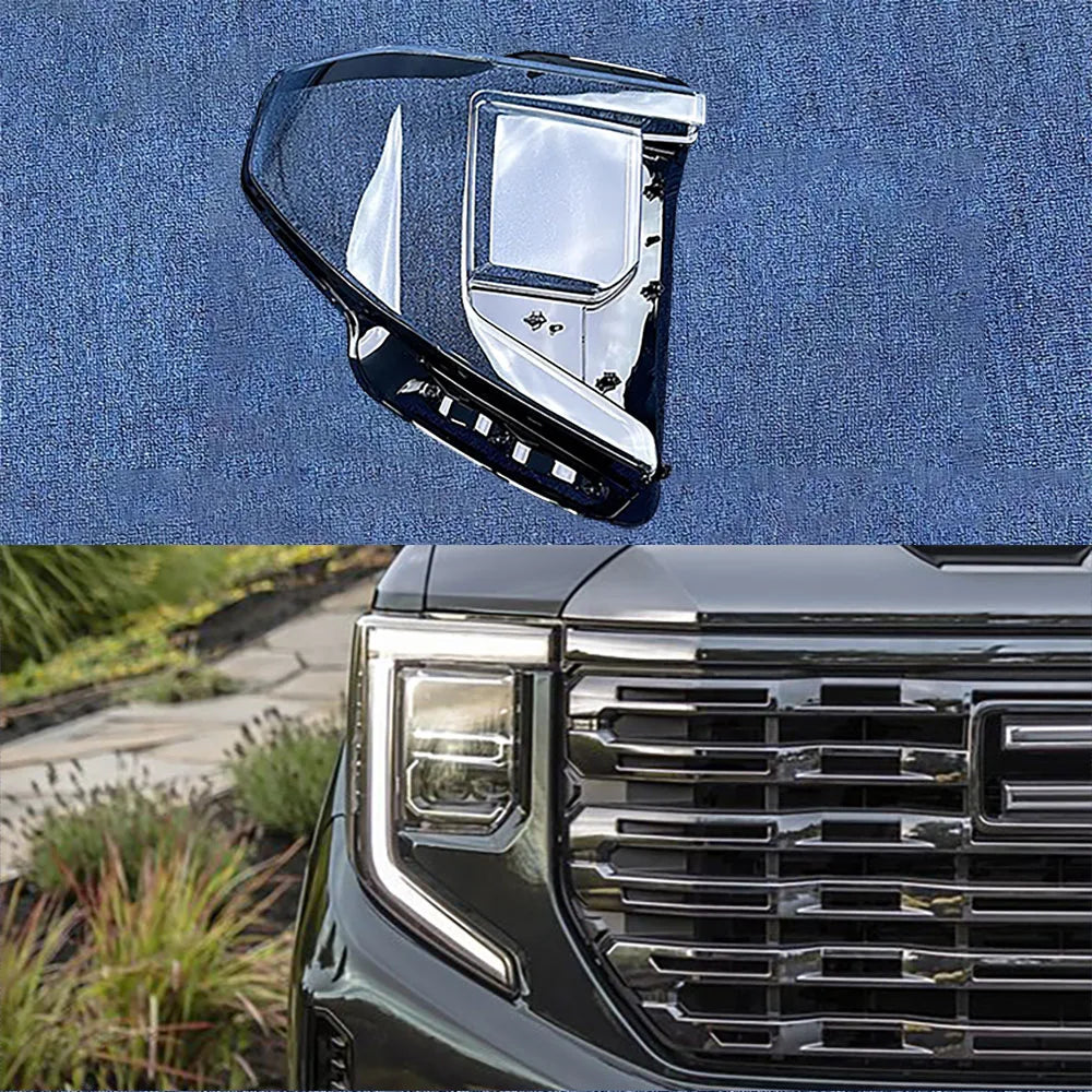 Car Front Headlight Lens Cover For GMC Sierra 2022 2023 Auto Head Light Lamp Case Headlamp Clear Lampshade Lampcover