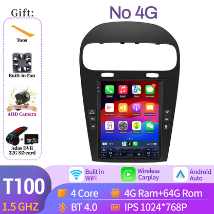 9.7 inch For Dodge Journey Fiat Freemont 2012-2014 Android 14.0 Car Radio Multimedia Navigation Wireless Carplay QLED Screen